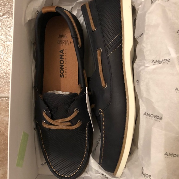 Men's Ortholite Navy Blue Boat Shoes - Picture 3 of 5